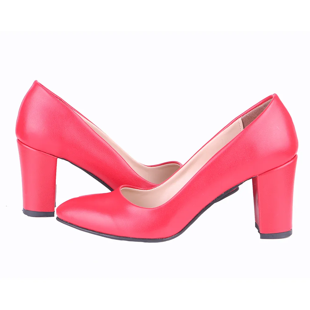Red Low Heel Shoes for Women MA-024