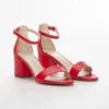 Red Short Heel Sandals for Women RA-155