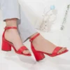 Red Short Heel Sandals for Women RA-155