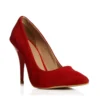 Red Suede Round Toe Stiletto Pumps MA-021