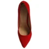 Red Suede Round Toe Stiletto Pumps MA-021