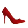 Red Suede Round Toe Stiletto Pumps MA-021