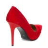 Red Suede Round Toe Stiletto Pumps MA-021