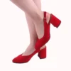 Red Thick Heel Ankle Strap Dress Shoes MA-028