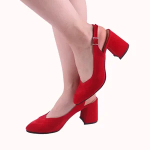 Red Thick Heel Ankle Strap Dress Shoes MA-028