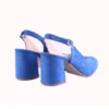 Sax Blue Thick Heel Ankle Strap Dress Shoes MA-028
