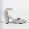 Silver Ankle Strap Party Pumps Women RA-062