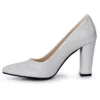 Silver Chunky Heels for Women MA-023