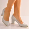 Silver Low Heel Dress Shoes Women MA-024