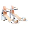 Silver Short Heel Sandals for Women RA-155