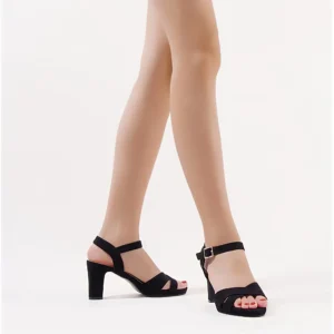 Suede Ankle Strap Strappy Chunky Heel Sandals
