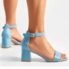 Blue Short Heel Sandals for Women RA-155
