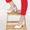 White Low Heel Shoes for Women MA-024