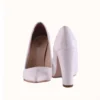 White Block Heel Pumps for Women MA-023