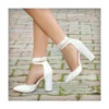 White Ankle Strap Heels for Women RA-040