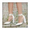 White Ankle Strap Heels for Women RA-040