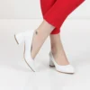 White Low Heel Shoes for Women MA-024