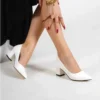 White Low Heel Shoes for Women MA-024