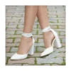 White Ankle Strap Heels for Women RA-040