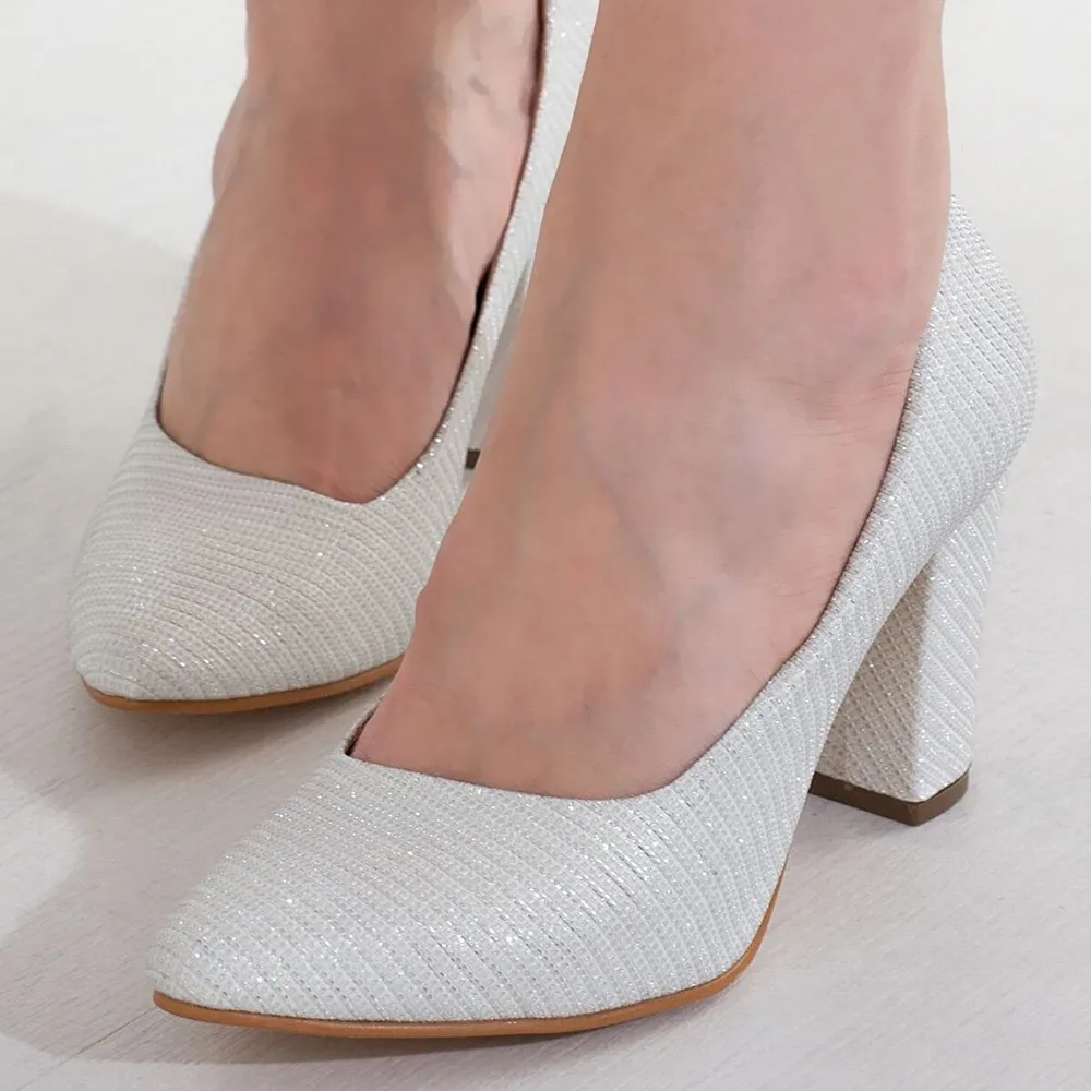 White Low Heel Dress Shoes Women MA-024