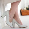 White Low Heel Dress Shoes Women MA-024