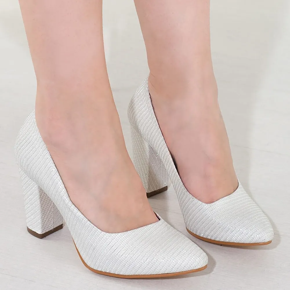 White Low Heel Dress Shoes Women MA-024