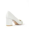 White Satin Low Heel Wedding Shoes for Bride MA-042