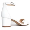 White Short Heel Sandals for Women RA-155