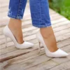 White Stiletto Pumps Heels MA-021