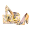 Yellow Dress Shoe and Bag Set for Wedding