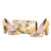 Yellow Dress Shoe and Bag Set for Wedding
