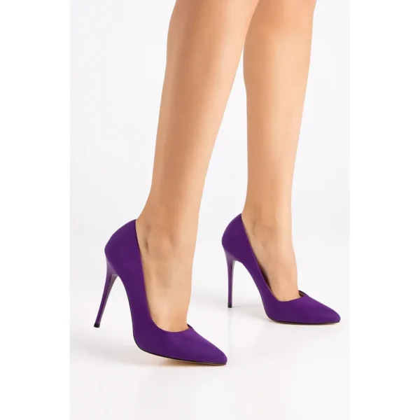 Purple Suede Round Toe Stiletto Pumps MA-021