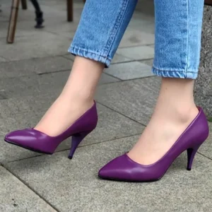 Purple Low Heel Pumps for Women MA-017