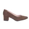 Green Suede Block Heel Pumps for Women RA-162