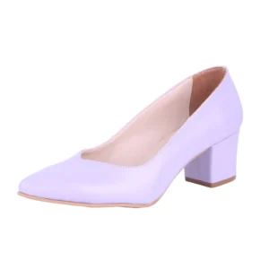 Baby Blue Block Heel Pumps for Women RA-162
