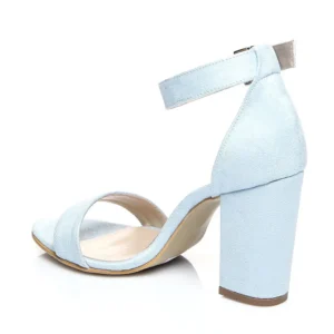 Baby Blue Chunky Heel Ankle Strap Sandals MA-030
