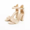 Beige Chunky Heel Ankle Strap Sandals MA-030