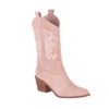 Beige Embroidered Western Boots for Women TU-04