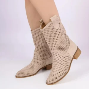 Beige Summer Cowboy Boots for Women RA-8010