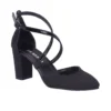 Black Ankle Strap Block Heel Pumps for Women RA-803