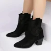 Black Heeled Western Cowboy Boots for Women