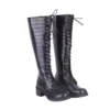 Black Lace up Boots Women Knee High TU-011