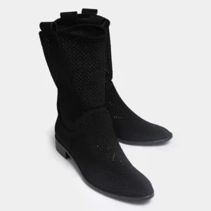 Black Summer Cowboy Boots for Women RA-8010