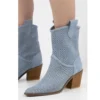 Blue Heeled Western Cowboy Boots for Women