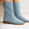 Blue Summer Cowboy Boots for Women RA-8010