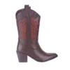 Brown Embroidered Western Boots for Women TU-04