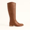 Brown Knee High Wide Calf Boots for Women TU-015