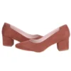 Brown Suede Block Heel Pumps for Women RA-162