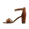 Brown Suede Chunky Heel Ankle Strap Sandals MA-030