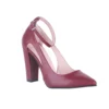 Burgundy Dressy Block Heel Ankle Strap Pumps RA-8030